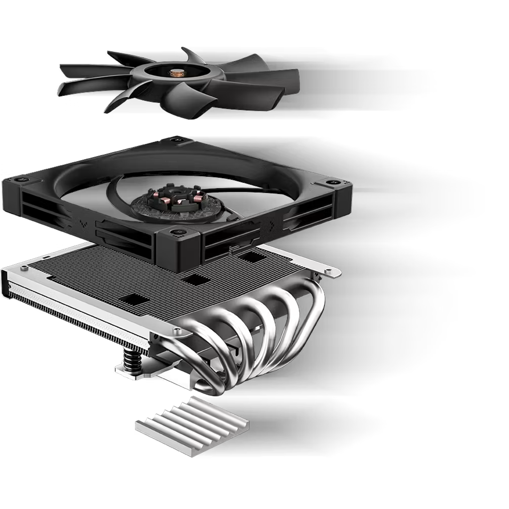 DEEPCOOL AN600 Düşük Profil (Low Profile) 6 Isı Borulu 120mm Slim PWM AM5-1851p Hava Soğutmalı İşlemci Fanı