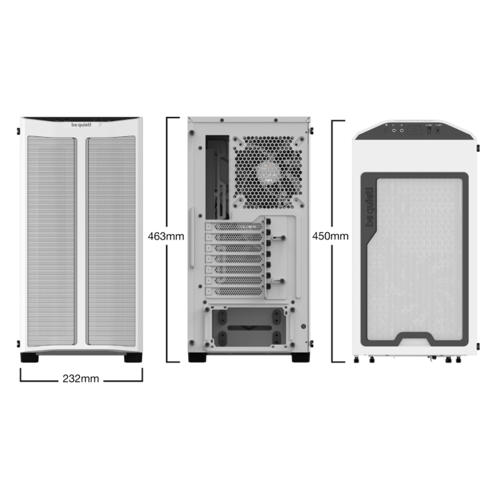 BEQUIET Pure Base 500DX BGW38 Gamin Mid-Tower PC Kasası Beyaz