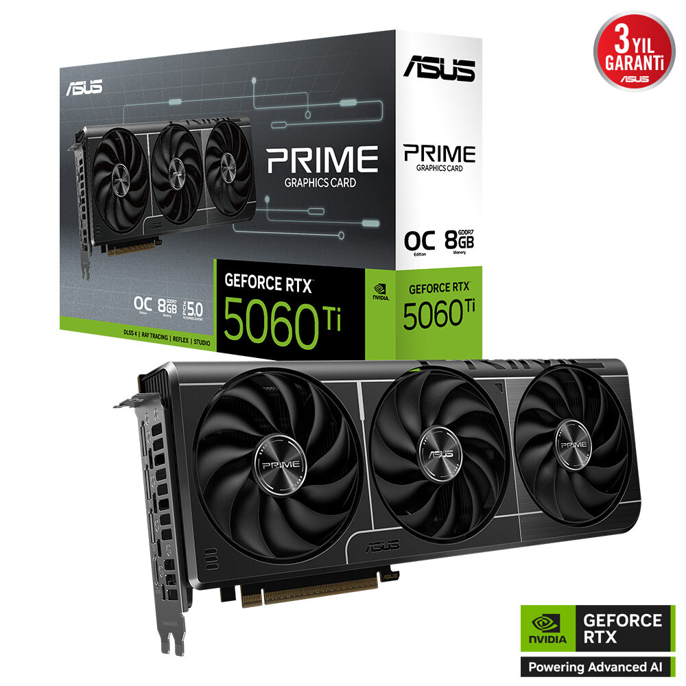 ASUS 8GB PRIME RTX5060TI-O8G GDDR7 128bit HDMI DP PCIe 5.0