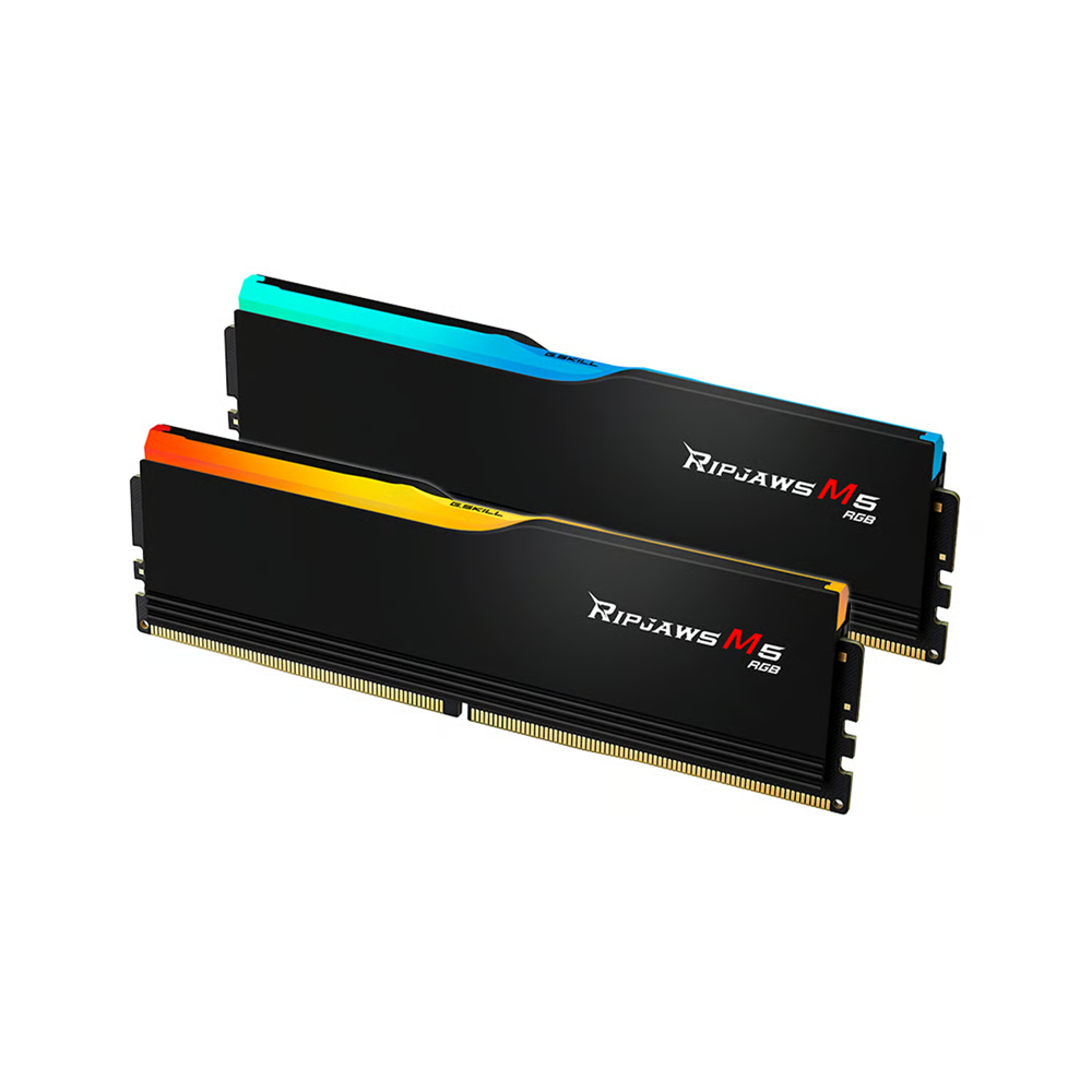 GSKILL 32GB (2X 16GB) DDR5 6400MHZ CL36 RGB DUAL KIT PC RAM / Ripjaws M5 Siyah RGB F5-6400J3648F16GX2-RM5RK