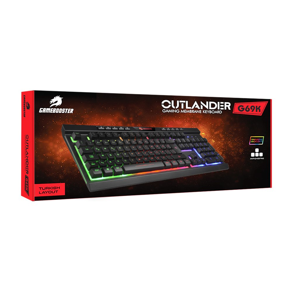 GAMEBOOSTER G69K Outlander Rainbow Aydınlatmalı Membrane Oyun Klavyesi