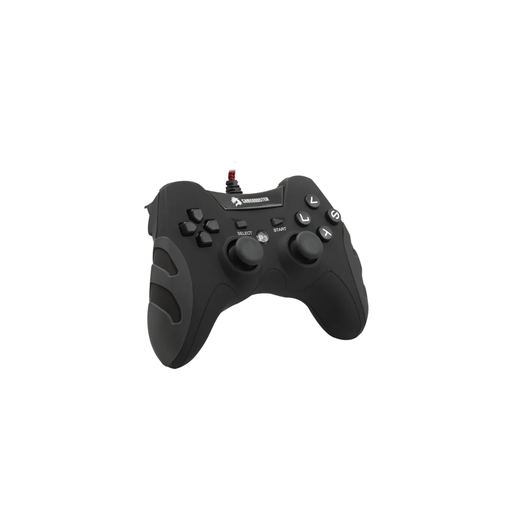 GAMEBOOSTER GB-J54B USB Kablolu Oyun Kolu, Çift Titreşim Motorlu, Ergonomik Siyah Tasarım, PC ve PS3 Uyumlu Gamepad
