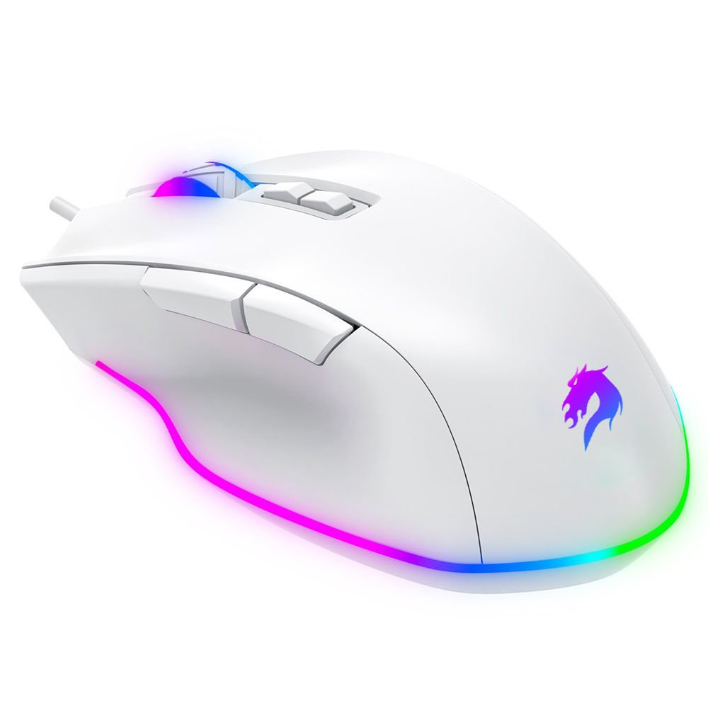 GAMEBOOSTER M16 Myth Yüksek Hassasiyetli Dynamic RGB Aydınlatmalı, Makro Destekli Kablolu Profesyonel Beyaz Oyuncu Mouse
