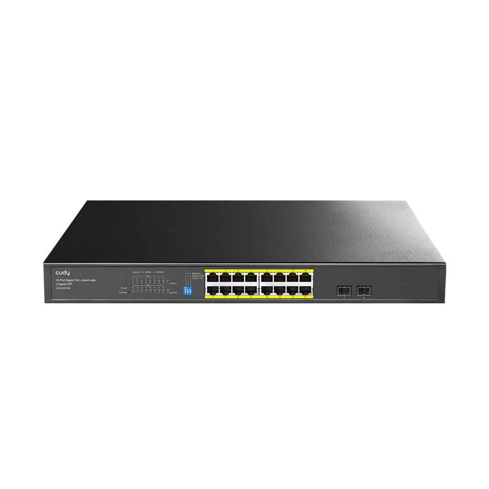 CUDY 16port PoE 200w 2-SFP Gigabit Watchdog Switch GS1020PS2