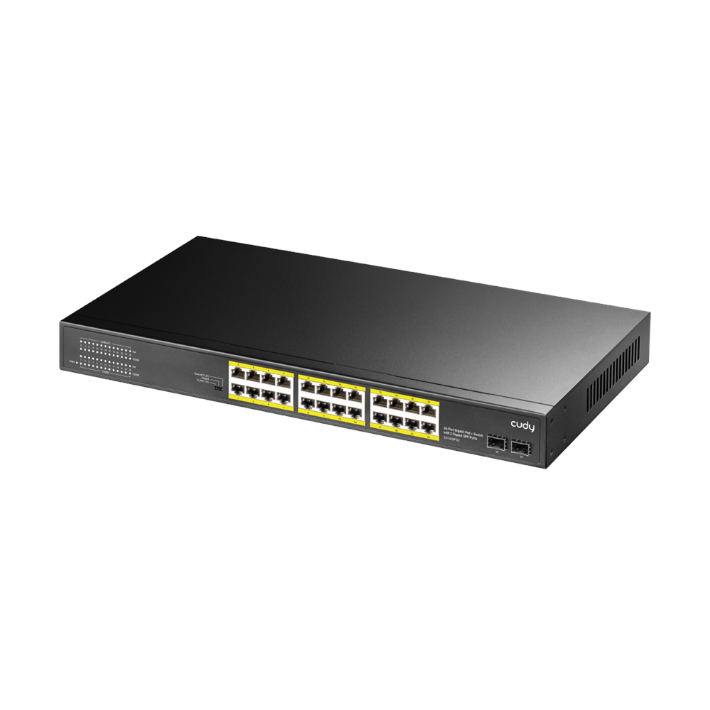 CUDY 24port PoE 300w 2-Uplink Gigabit Yönetilemez Switch GS1028PS2
