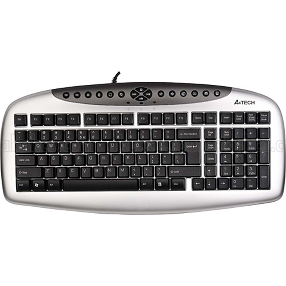 A4 TECH KB-21 KABLOLU PS/2 Q KLAVYE,GÜMÜŞ-SİYAH