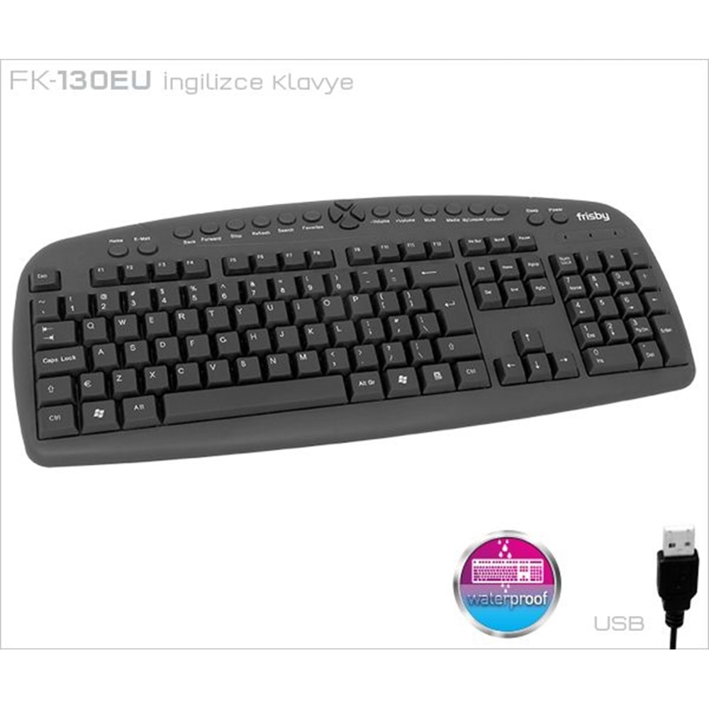 Frisby FK-130EU USB İngilizce siyah Q MM klavye