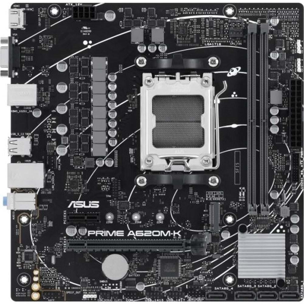 Asus Prime A620M-K Amd Am5 Ddr5 Hdmi+Vga M.2