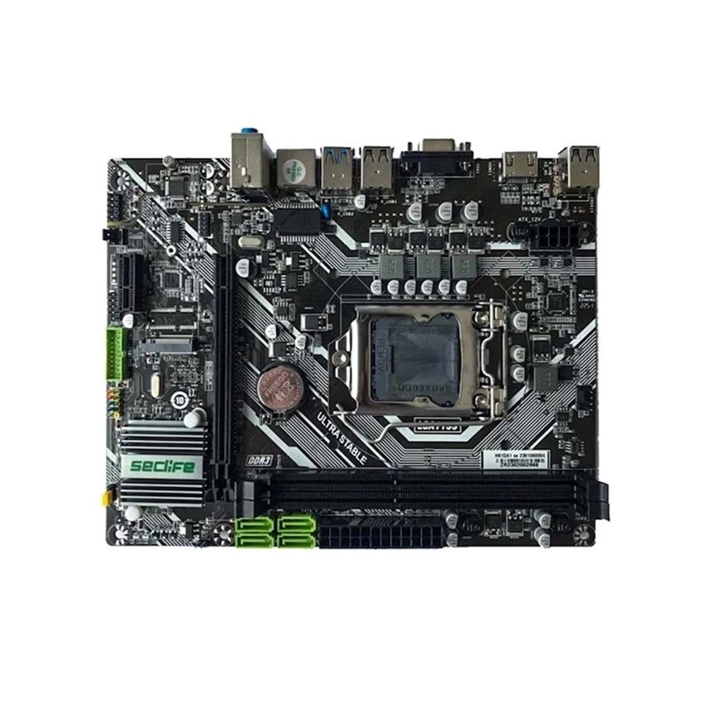 Seclife H61DA1 1155P Ddr3 Lan+Hdmi+Vga+M.2 mATX