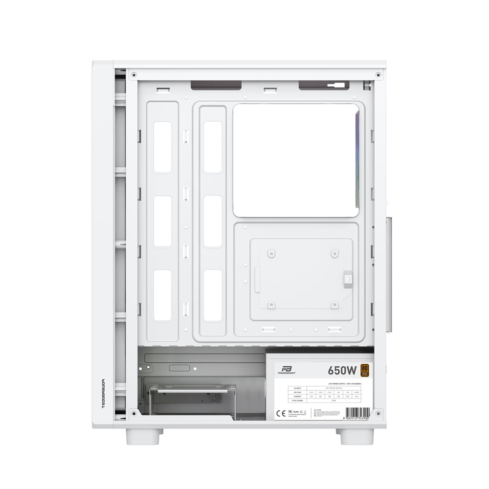 POWERBOOST 650W 80+ BRONZE PB-A5065W-650w 4-ARGB Fanlı Gaming Mid-Tower PC Kasası