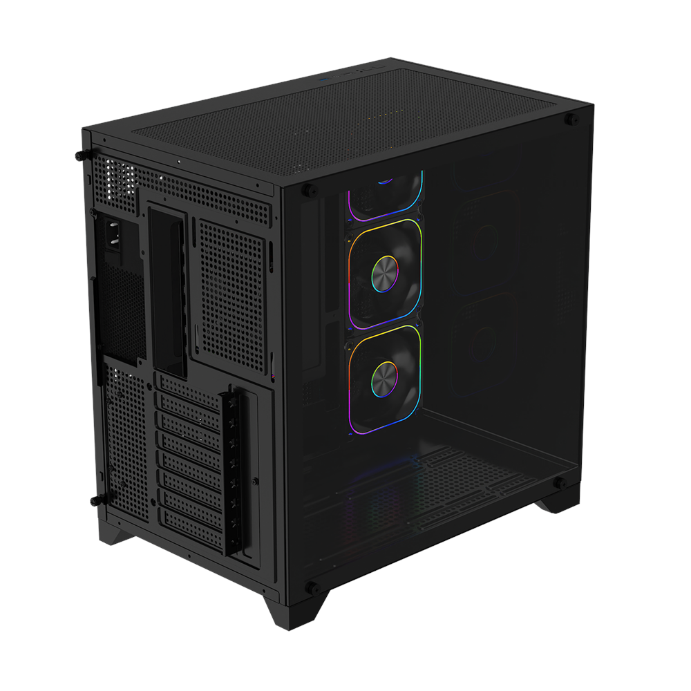 POWERBOOST 750W 80+ BRONZE PB-C9025B 4-ARGB Fanlı Gaming Mid-Tower PC Kasası