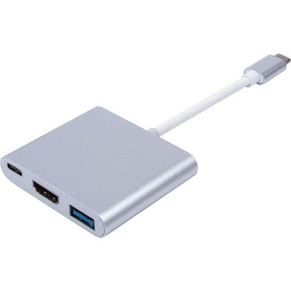 Daytona FC-01 3'lü USB C Hub=>PD+HDTV+USB adaptör