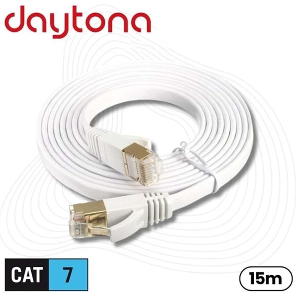 Daytona A4964 15m CAT7 Flat patch kablo,beyaz