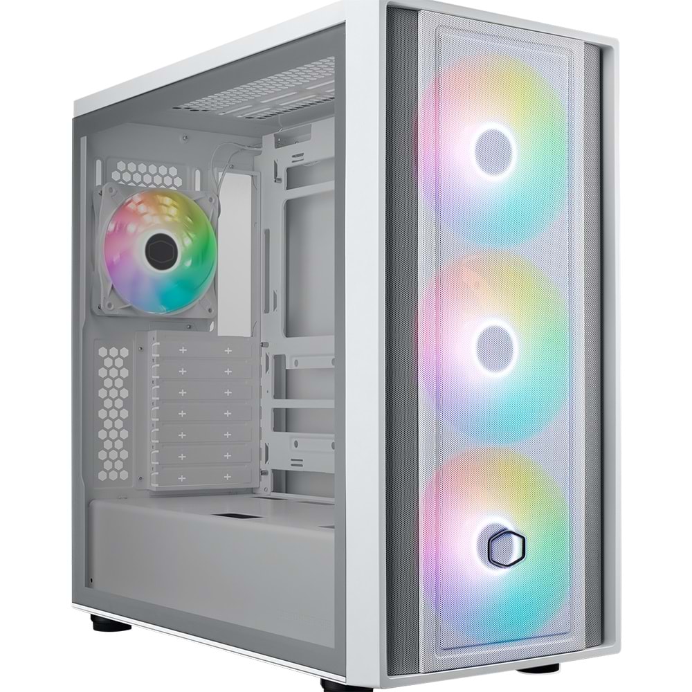 COOLERMASTER MasterBox 600 TG MB600-WGNN-S00 3-14CM ARGB Fanlı Gaming EATX PC Kasası Beyaz