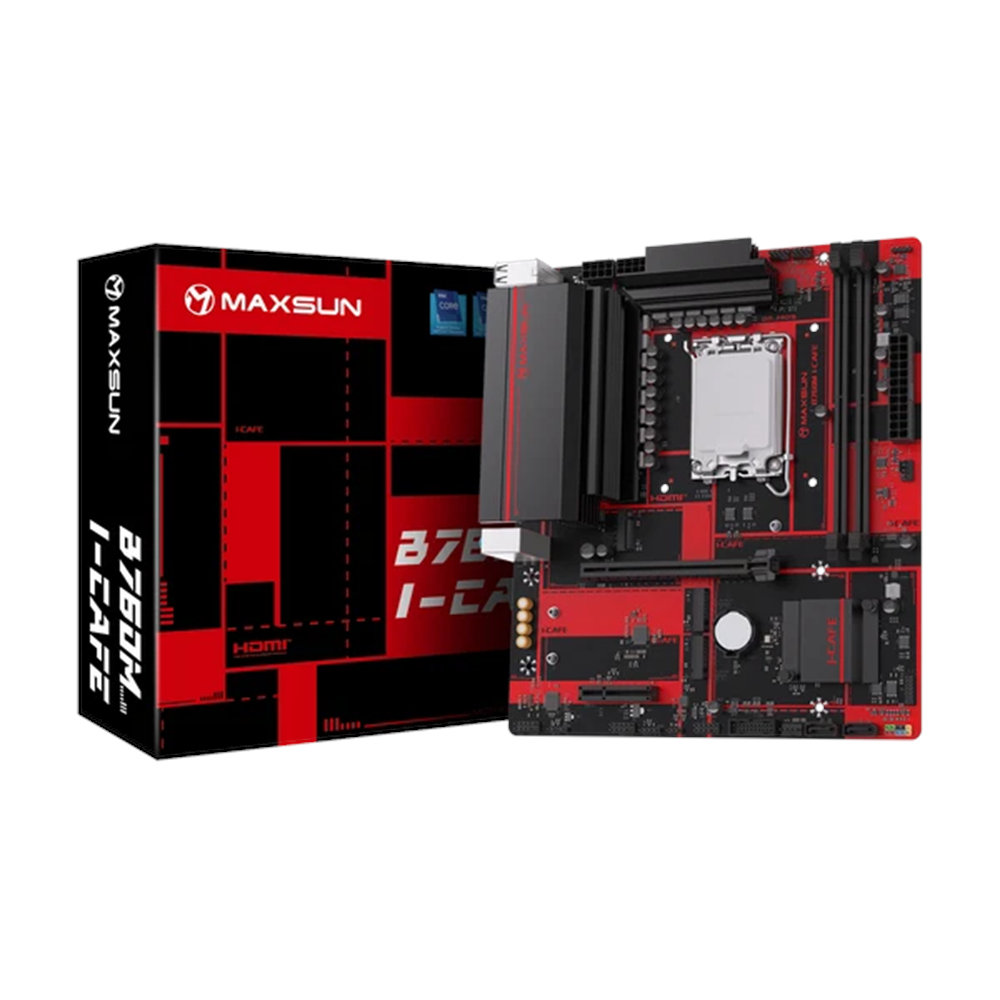 MAXUN B760M I-CAFE DDR5 HDMI-DP PCIE 5.0 1700p mATX