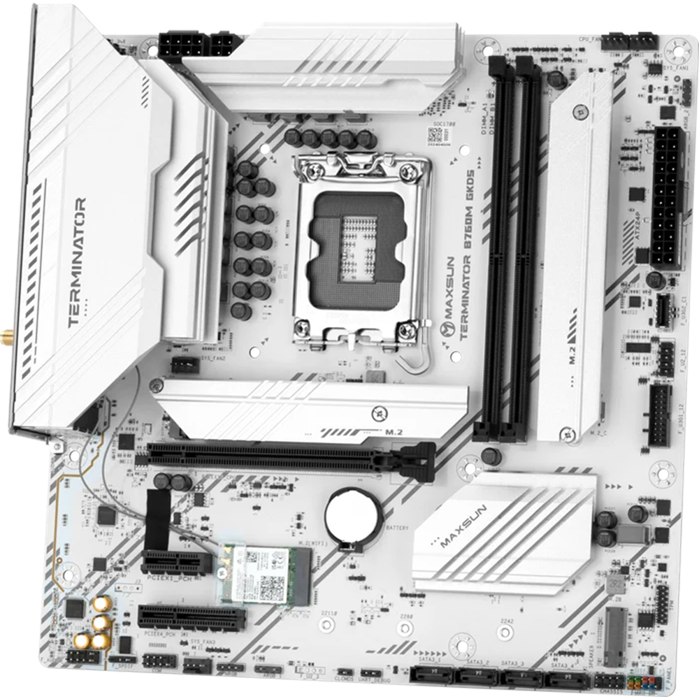MAXUN TERMINATOR B760M GKD5 ICE DDR5 HDMI-DP PCIE 4.0 1700p mATX BEYAZ