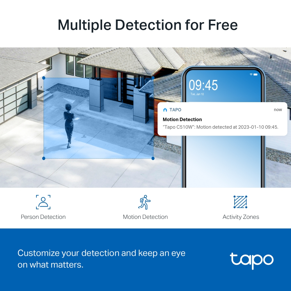 TP-LINK 3mp PT 3.9mm Wıfı Kablosuz Pan-Tilt IP Kamera Tapo C510W