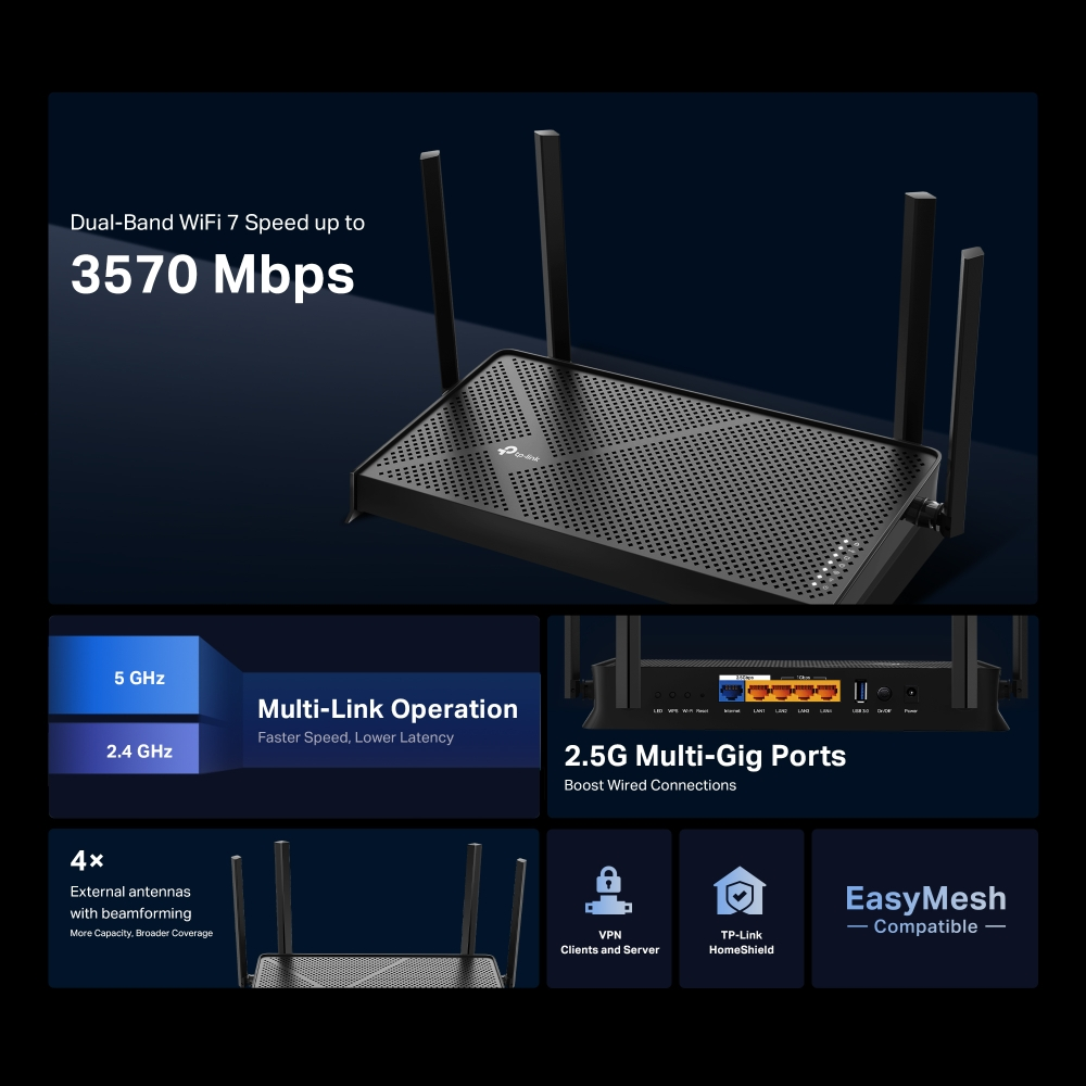 TP-LINK Archer BE230 WIFI7 Dual Band Router