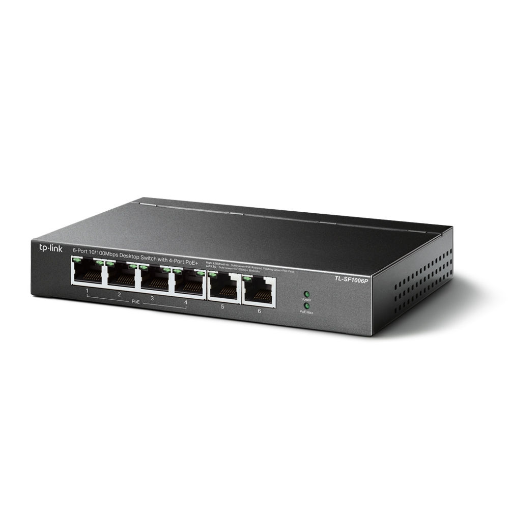 TP-LINK 6port 67w 4port PoE 10/100 Yönetilebilir Switch TL-SF1006P