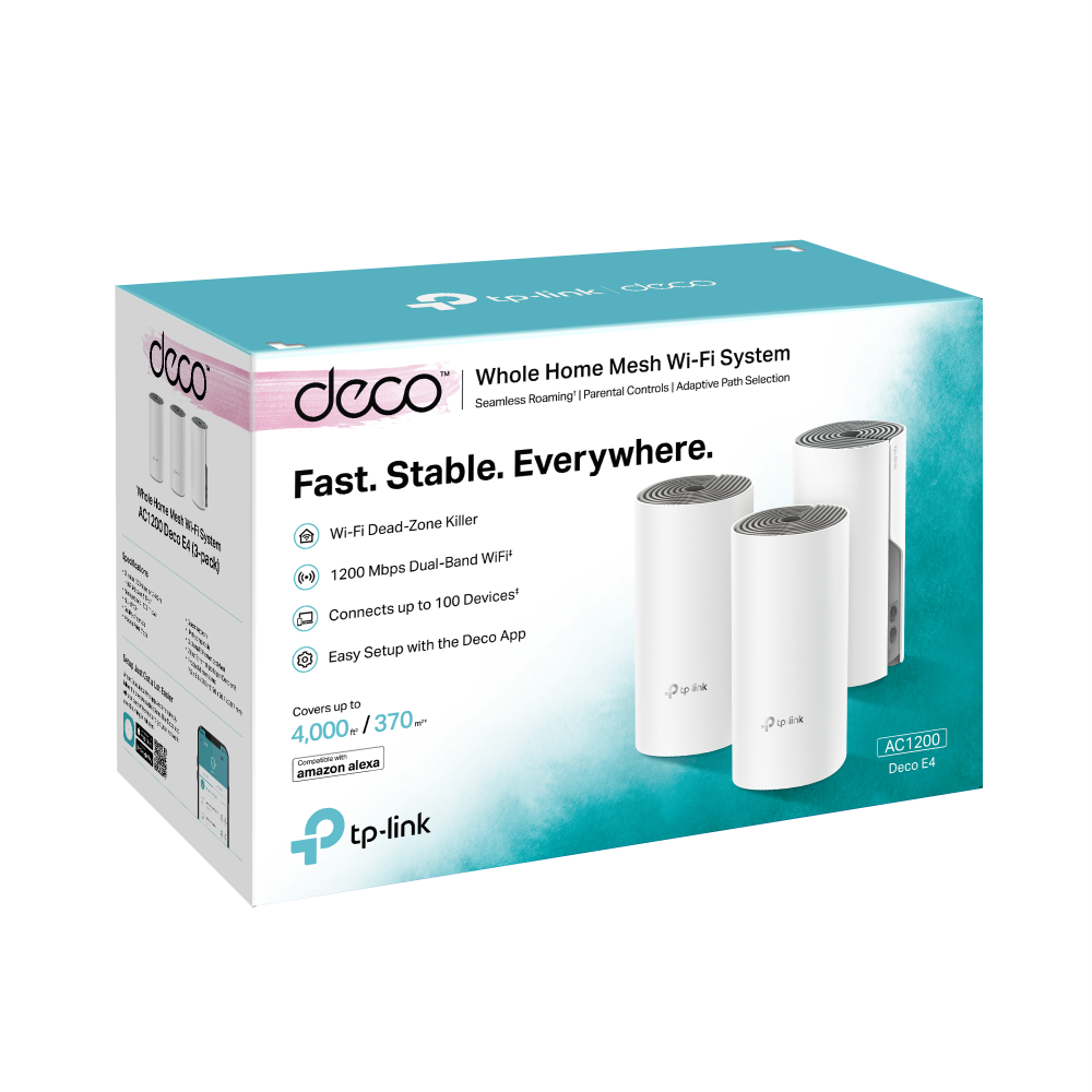 TP-LINK DECO E4 1200mbps AC1200 Dual Band Mesh Router 3-lü paket