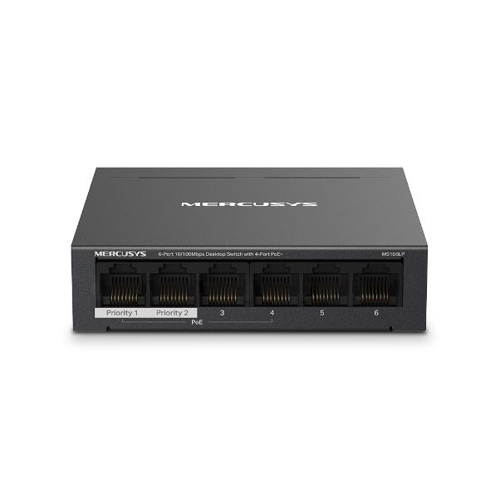 TP Mercusys MS106LP 6'li 4'ü PoE switch (3yıl üretici garantili)
