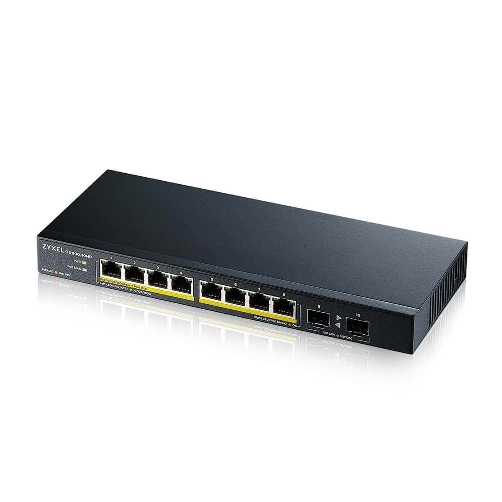 Zyxel GS1100-10HP 8Port Gigabit 2xSfp Port Poe Swi tch Yönetilemez