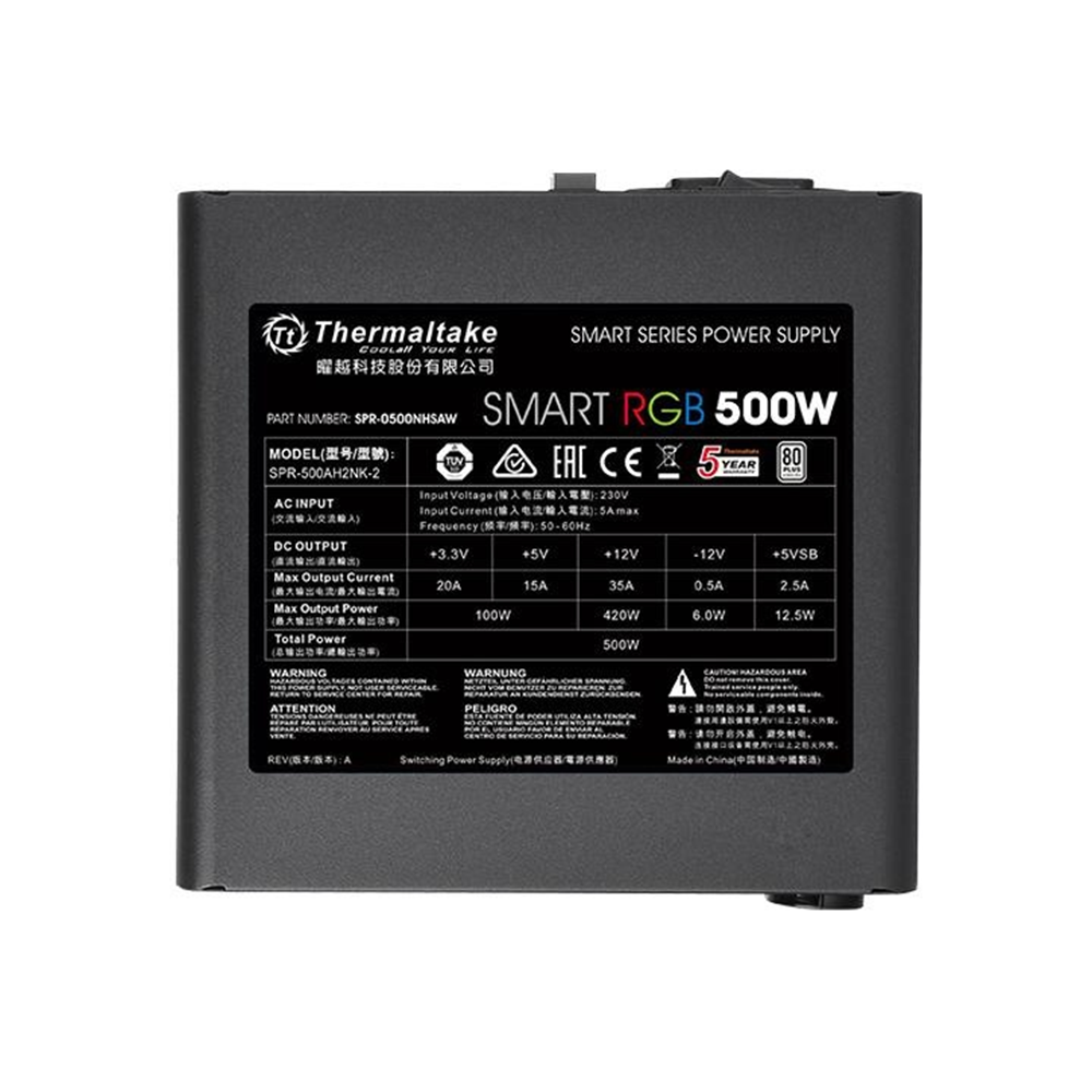 THERMALTAKE 500W 80+ SMART RGB PS-SPR-0500NHSAWE-1 Power Supply