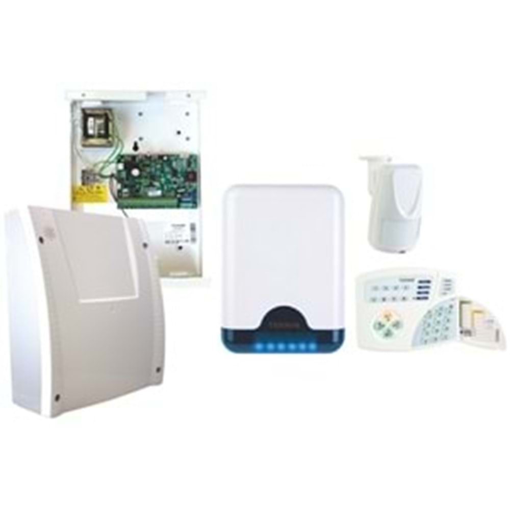 Teknim VAP-404PT 4+4 Zone Alarm Seti (PANEL+PIR+SİREN+KEYPAD)