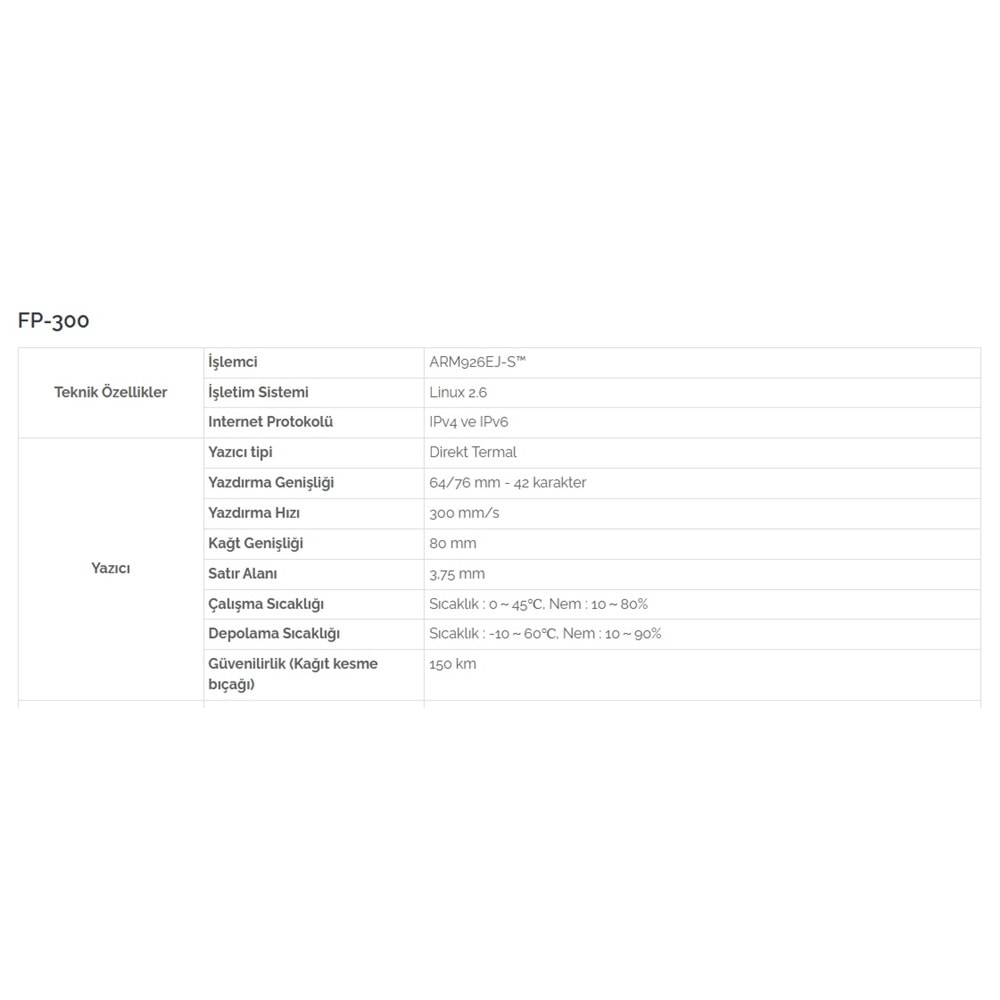 Akınsoft Entegreli Hugin FP300 Yeni Nesil Yazarkasa