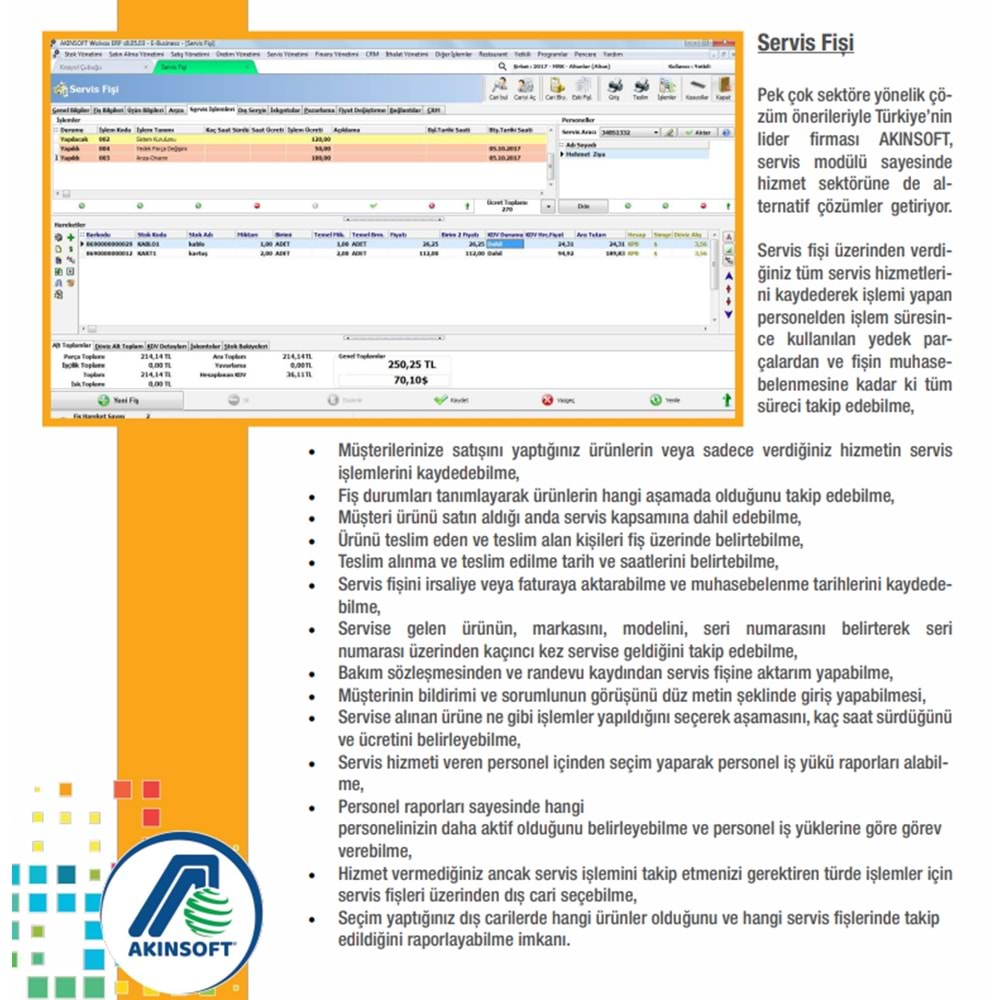 Akınsoft Wolvox Ön Muhasebe Servis Yönetimi Paket-1