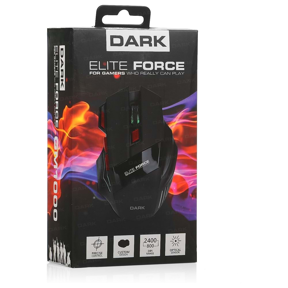 DARK Elite Force GM1000 USB Led Aydınlatmalı Gaming Optic Siyah Mouse DK-AC-GM1000