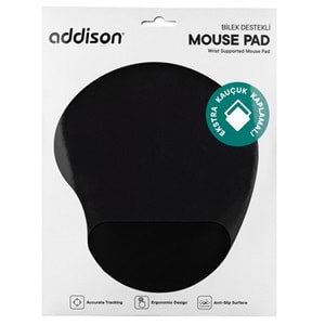 ADDISON 300152 Bilek Destekli Jel Siyah Mouse Pad