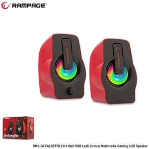 RAMPAGE RMS-G7 Falsetto 1+1 USB Kırmızı 6w Hoparlör RGB Ledli