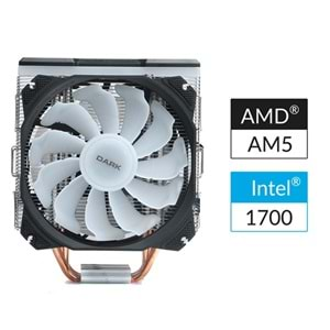 DARK FREEZER X129 DKCCX129 RGB Hava Soğutmalı AM5-1700p Dual Fan İşlemci Fanı