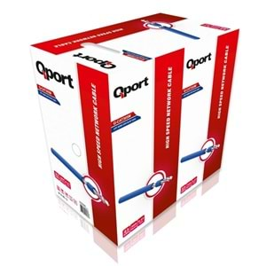 QPORT CAT6 Utp 23AWG Mavi 305m Kablo Q-CAT6M