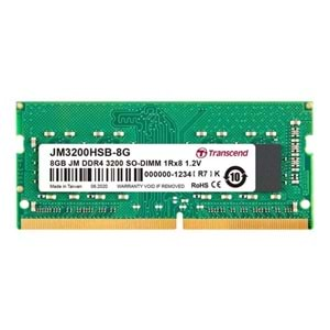 TRANSCEND 8GB DDR4 3200MHZ CL22 NOTEBOOK RAM VALUE JM3200HSB-8G