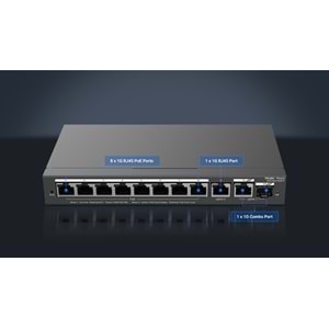 RUIJIE 8port PoE 120w 1-SFP Gigabit Yönetilebilir Switch RG-ES210GS-P