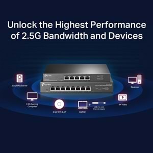 TP-LINK 5port 2.5 Gigabit Yönetilemez Switch TL-SG105-M2