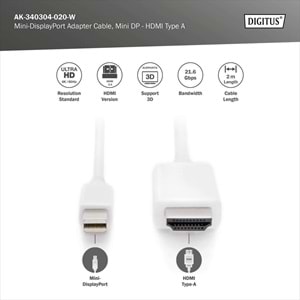 DIGITUS mDP-HDMI Görüntü Adaptörü (AK.340304.020.W)
