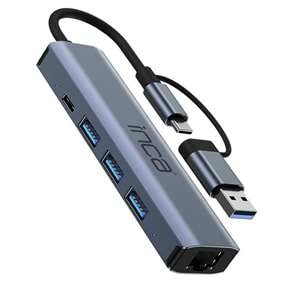 INCA Gigabit USB Çoklayıcı USB 3.0,TYPEC Ethernet IUTP-5T