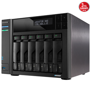 ASUSTOR AS6706T CELERON QC- 8 GB RAM- 6-diskli Nas Server (Disksiz)