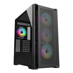 FRISBY 850W 80+ FC-9445G 4-RGB FANLI GAMING MID-TOWER PC KASASI