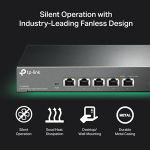 TP-LINK 5port 10GbE Yönetilemez Switch TL-SX105