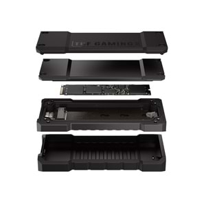 ASUS TUF Gaming A2 M.2 NVMe / SATA SSD Alüminyum IP68 Harici Disk Kutusu (Siyah)