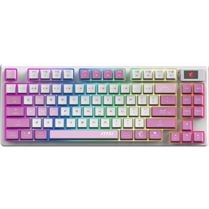 MSI Q TR GG Forge GK600 TKL Violet Switch Mekanik Beyaz/Mor Oyuncu Klavyesi