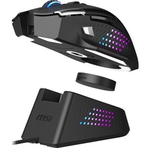 MSI GG Versa Pro Wireless 26000 DPI Kablosuz Oyuncu Faresi + Mouse Dock Pro Şarj Standı Seti