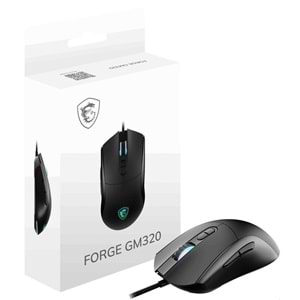 MSI GG Forge GM320 RGB 12800 DPI Kablolu Siyah Oyuncu Mouse