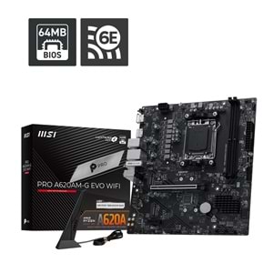 MSI PRO A620AM-G EVO WIFI6E DDR5 HDMI-DP PCIE 4.0 AM5 mATX