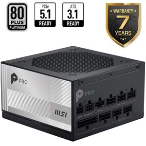 MSI 850w 80+ Platinum PRO A850PL PCIE5 Tam Modüler Power Supply 