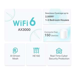 TP-LINK DECO X50-1P AX3000 Tüm Ev Mesh WiFi 6 Router